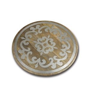 Heritage Inlay Wood Lazy Susan, 22″