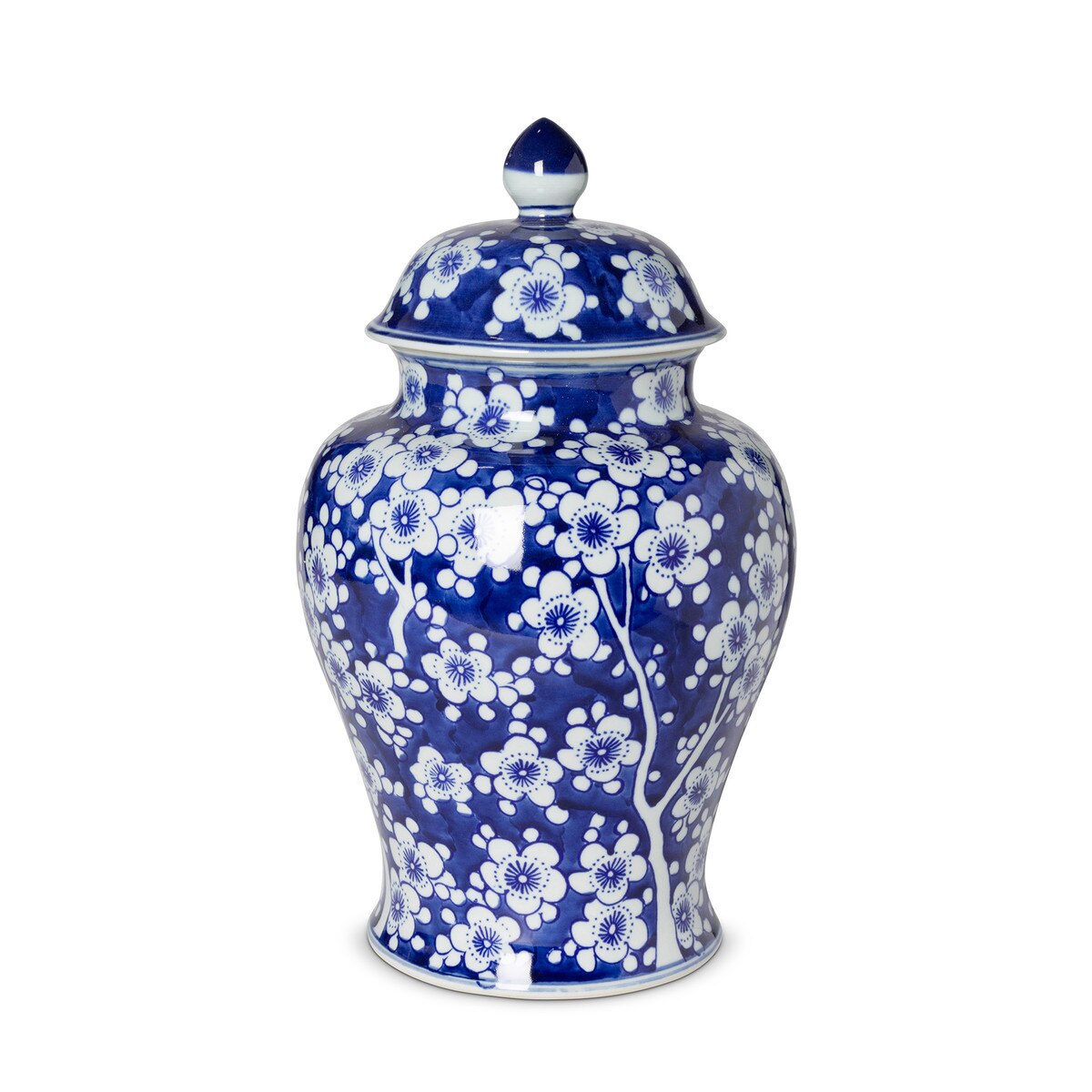 Imperial Floral Ginger Jar, Blue and White, Large