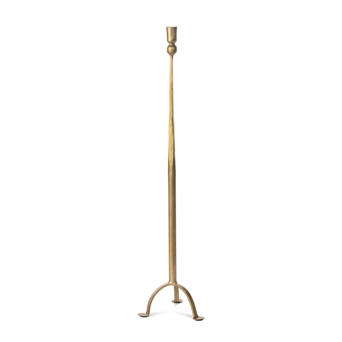 Antique Gold Iron Candlestick, 28″