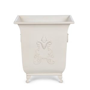 Grand Scroll Planter, Antiqued White
