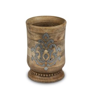 Heritage Inlay Wood Utensil Holder