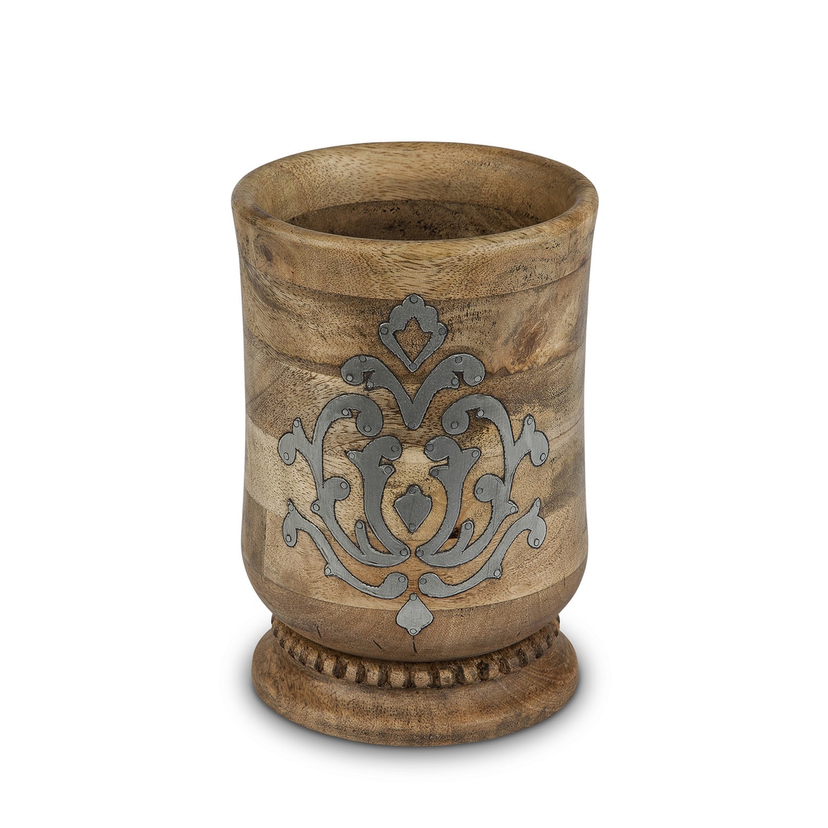 Heritage Inlay Wood Utensil Holder