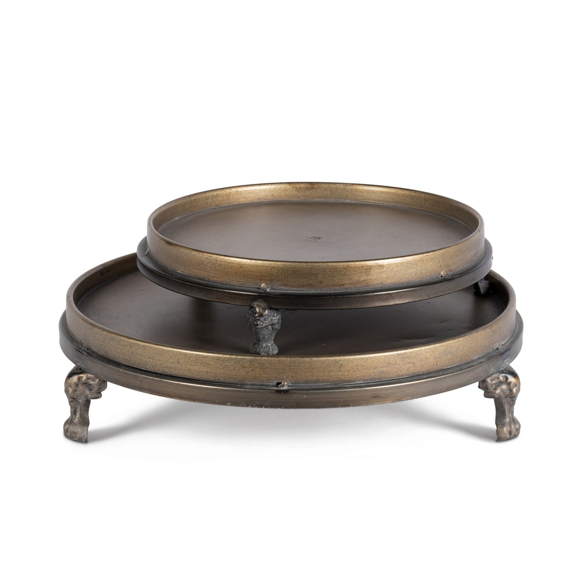 Footed Iron Display Trays, Set of 2