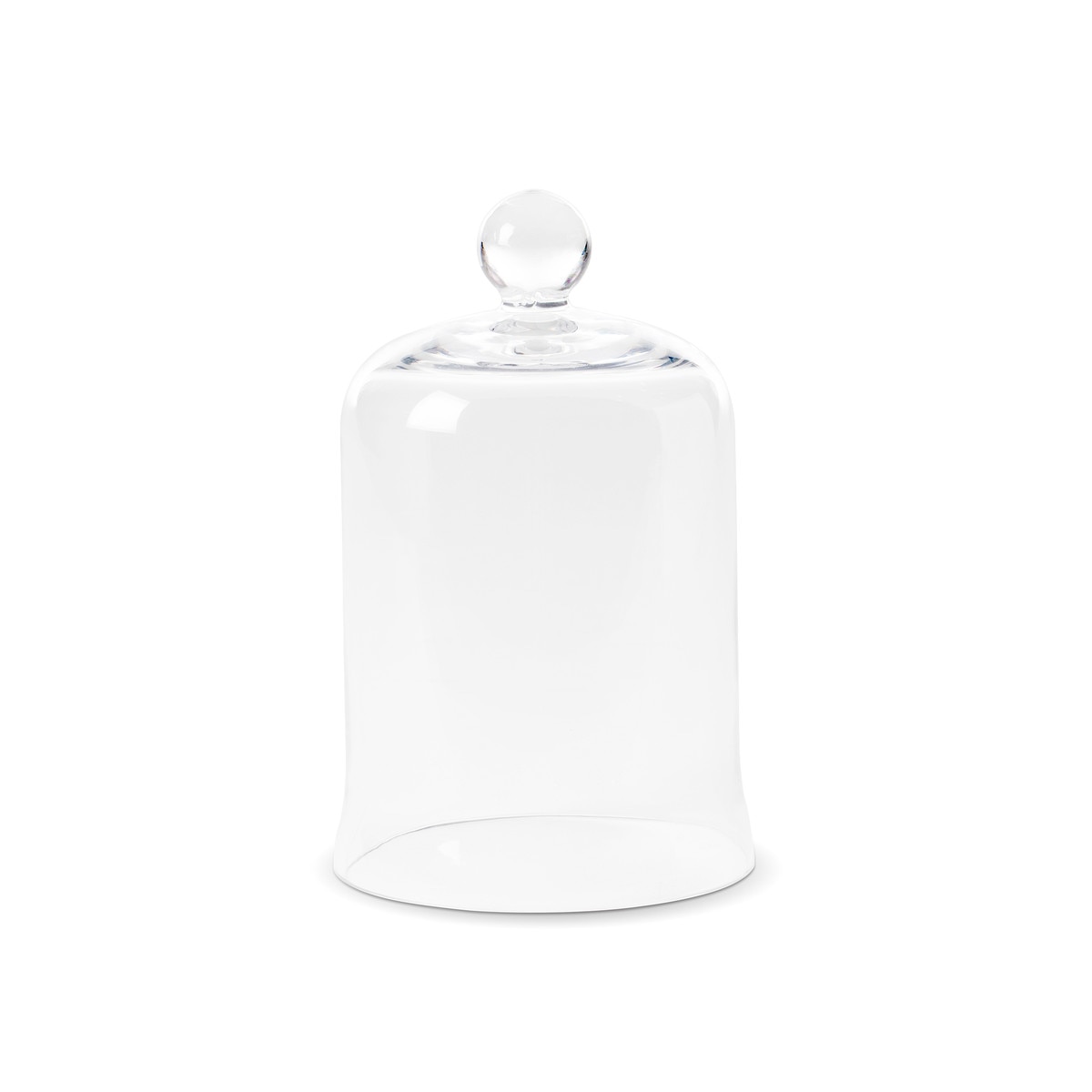Clear glass candle cover bell jar with ball-shaped knob