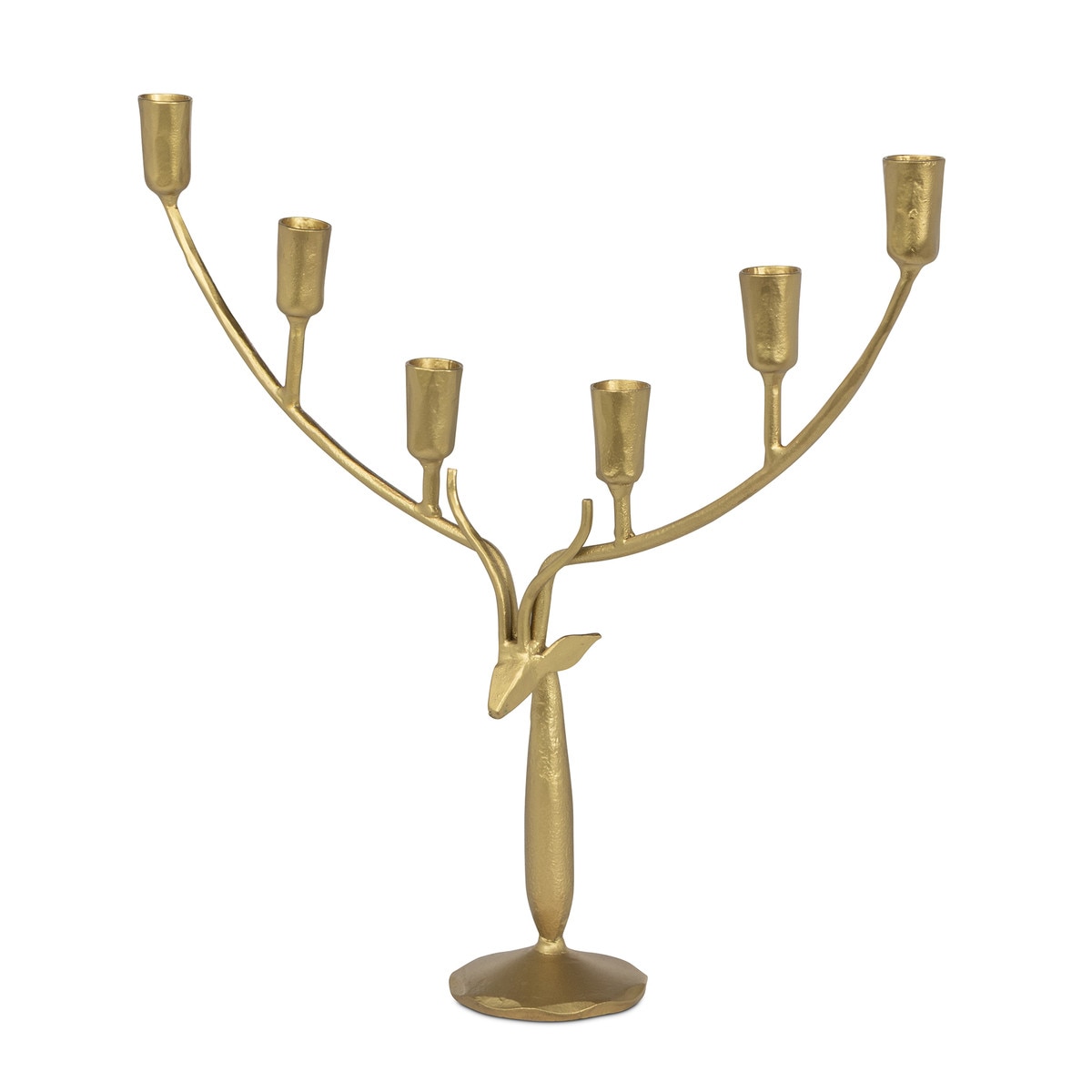 Stag Candle Holder, Large, Antiqued Gold