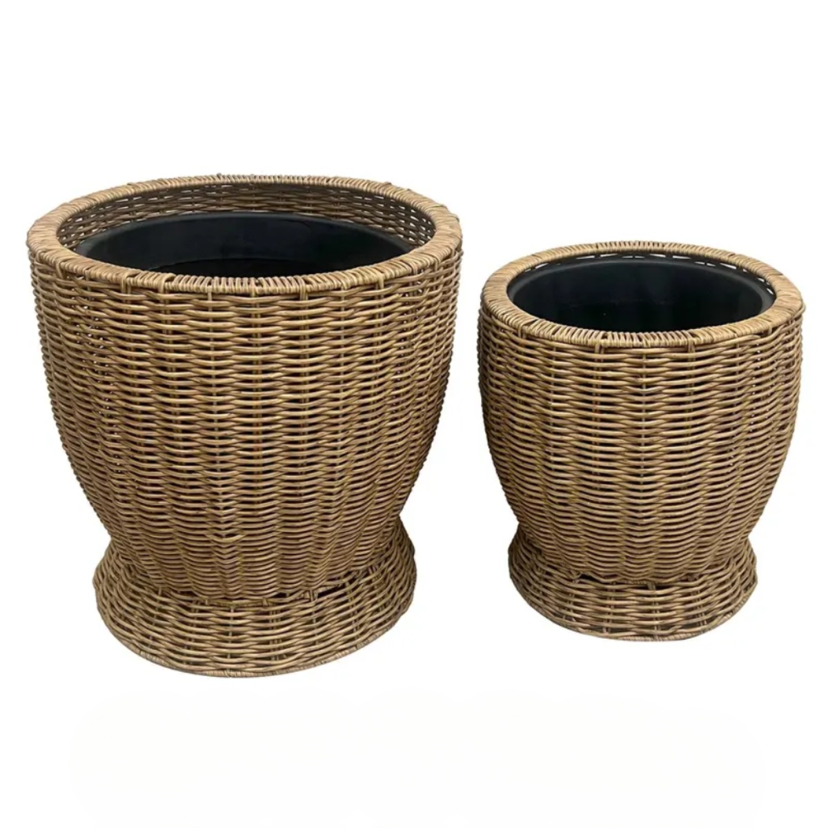 Natural-Look Poly-Weave Tree Baskets, Set of 2